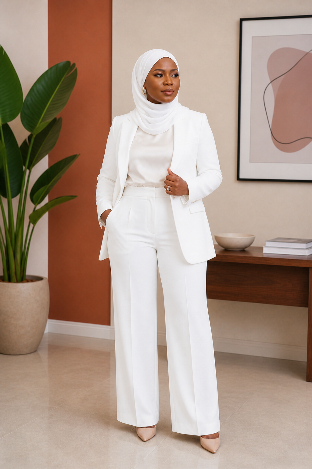 Tailored Blazer & Wide-Leg Trouser Power Suit